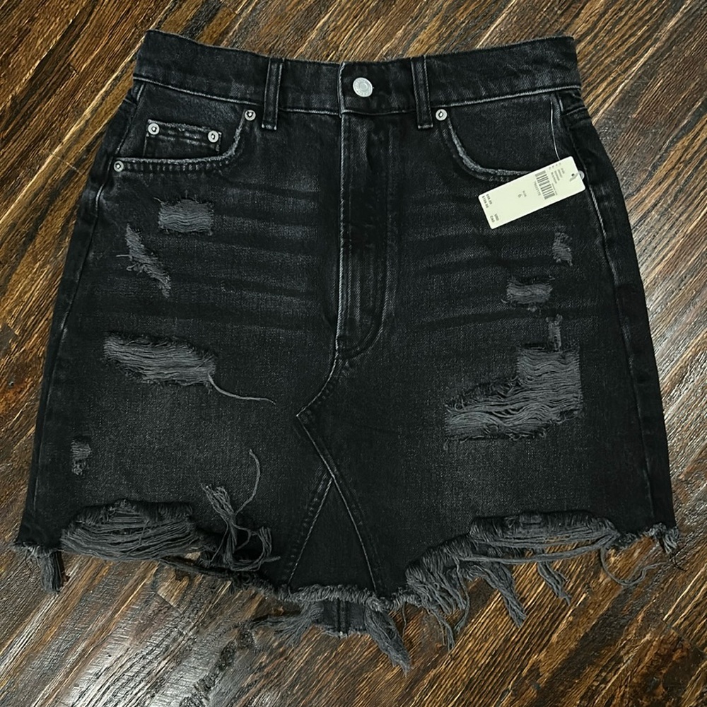 Pilcro black denim skirt